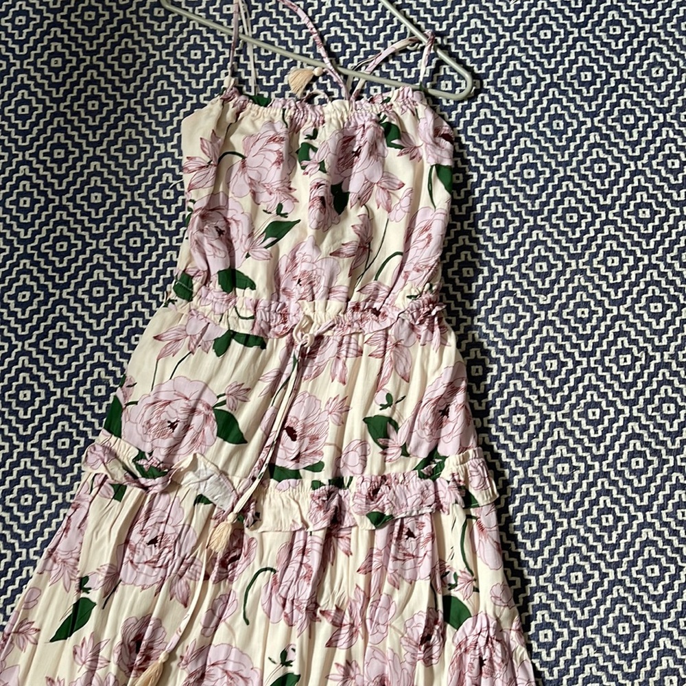 Lost and wander floral maxi dress with tassel detail
